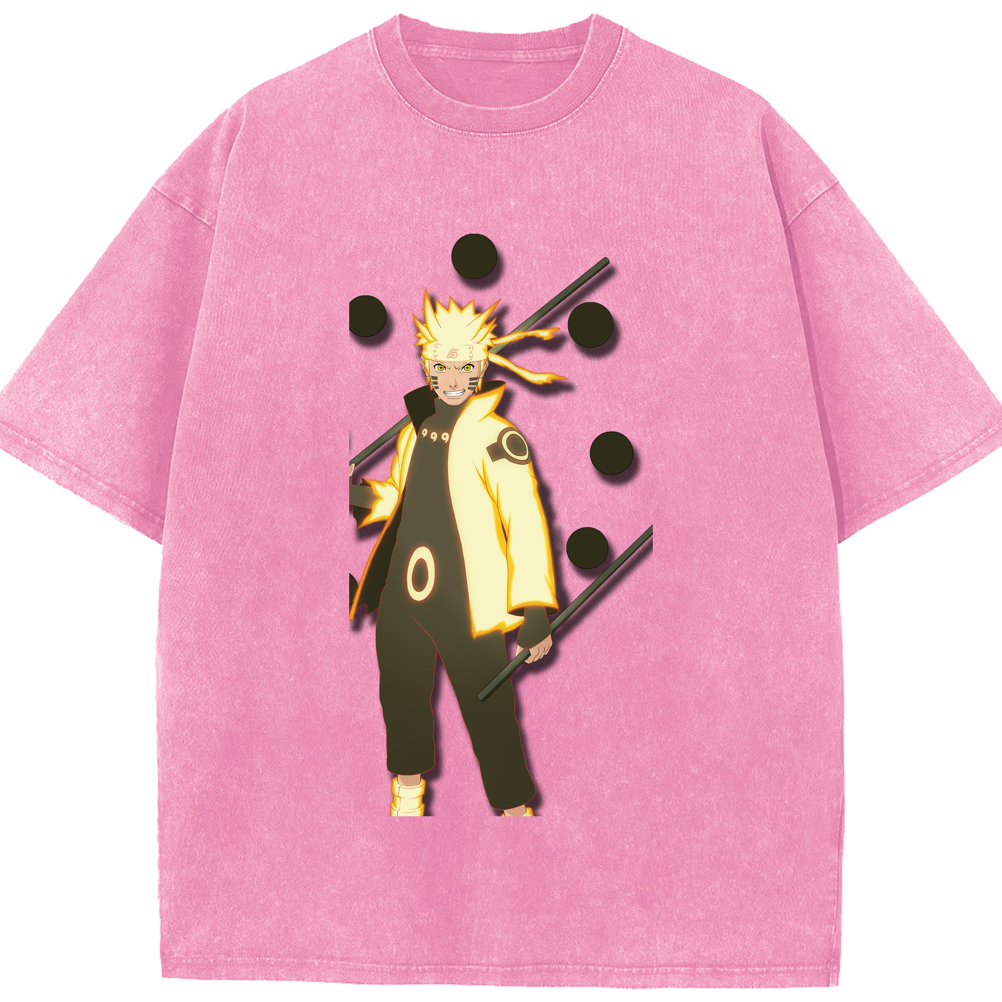 （画像用） NARUTO -ナルト- うずまき ナルト Uzumaki Naruto 綿100% ヴィンテージ風 半袖Tシャツ（フロントプリント）